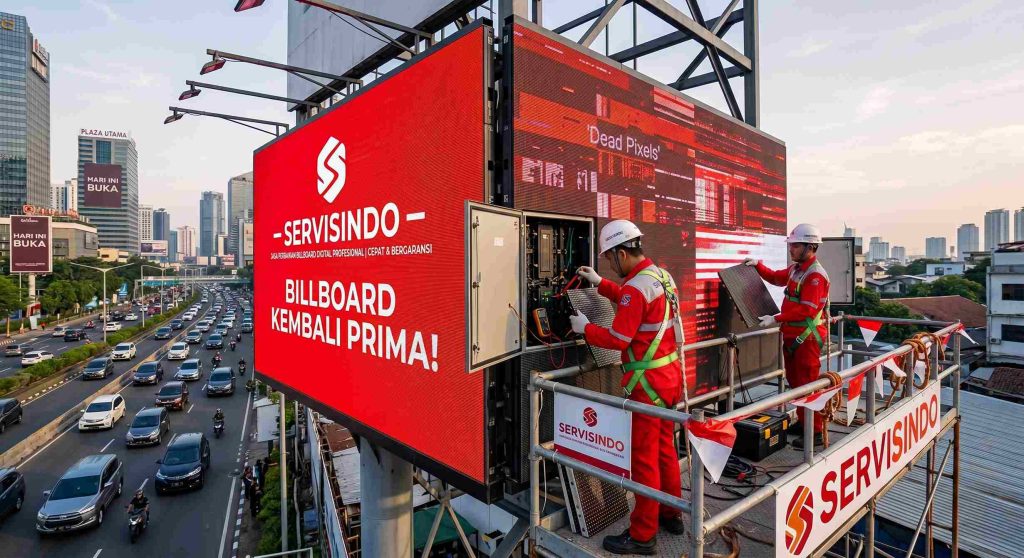 jasa perbaikan videotron billboard digital seluruh indonesia